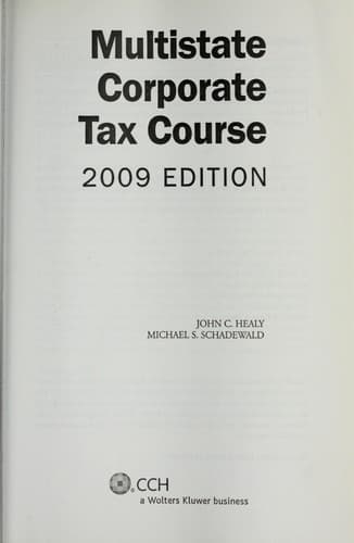 Tapa de Multistate corporate tax course