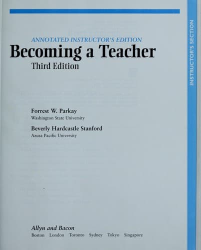 Tapa de Becoming a teacher