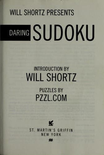 Tapa de Will Shortz Presents Daring Sudoku