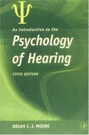 Tapa de An Introduction to the Psychology of Hearing