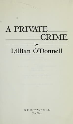 Tapa de A private crime