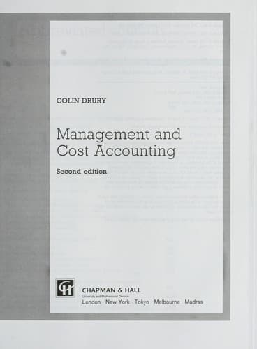 Tapa de Management and cost accounting