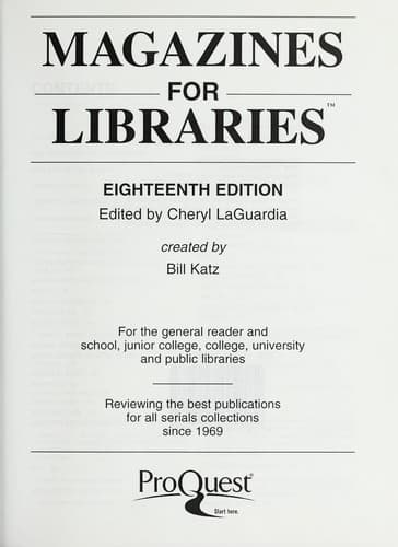 Tapa de Magazines for libraries