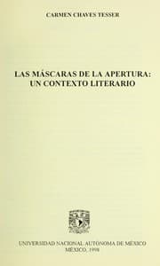 Tapa de Las ma scaras de la apertura