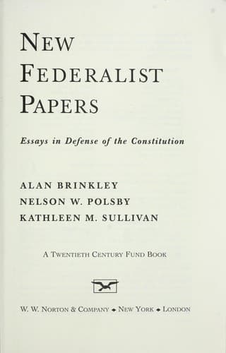 Tapa de The new Federalist papers