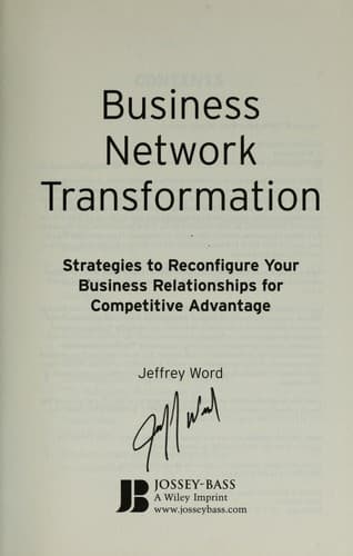 Tapa de Business network transformation