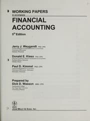 Tapa de Working papers to accompany Financial accounting fifth edition [by] Jerry J. Weygandt, Donald E. Kieso, Paul D. Kimmel