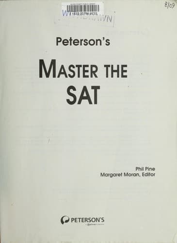 Tapa de Peterson's Master the SAT