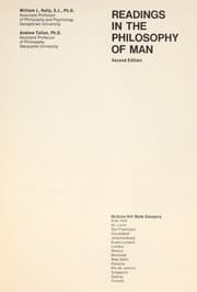 Tapa de Readings in the philosophy of man