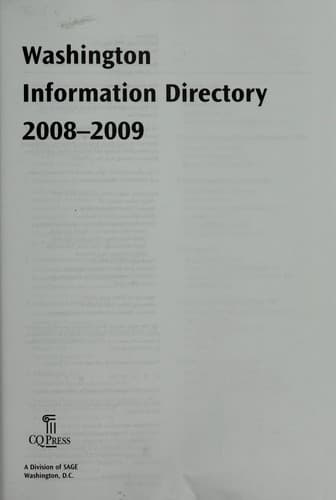 Tapa de The Washington information directory, 2008-2009