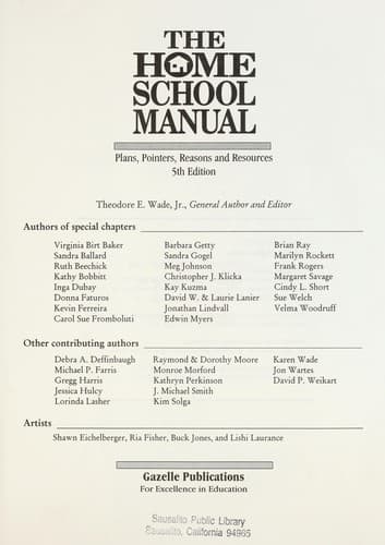 Tapa de The home school manual