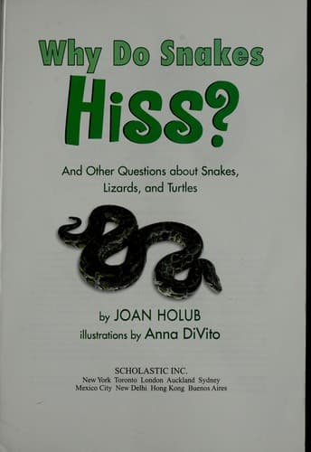 Tapa de Why do snakes hiss?