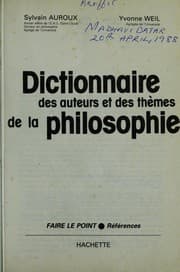 Tapa de Dictionnaire des auteurs et des the mes de la philosophie