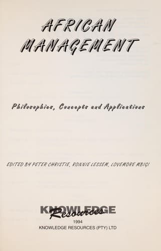 Tapa de African management