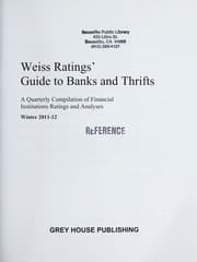 Tapa de Weiss ratings' guide to banks and thrifts