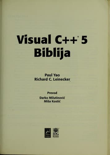 Tapa de Visual C++ 5 biblija