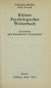 Tapa de Kleines psychologisches Wo rterbuch