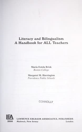 Tapa de Literacy and bilingualism