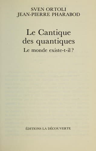 Tapa de Le cantique des quantiques