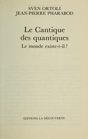 Tapa de Le cantique des quantiques