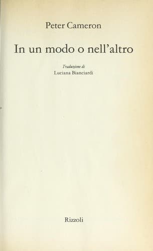 Tapa de In un modo o nell'altro