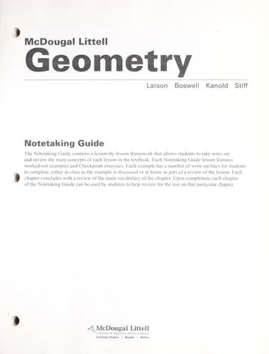 Tapa de Notetaking Guide Geometry