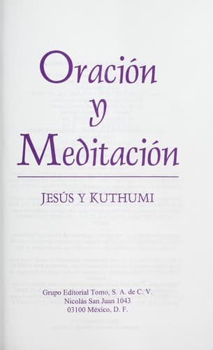 Tapa de Oracio n y meditacion