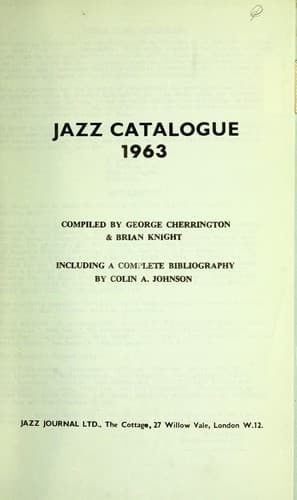 Tapa de Jazz catalogue 1963