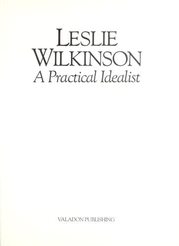 Tapa de Leslie Wilkinson, a practical idealist