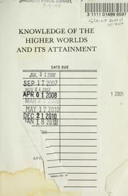 Tapa de Knowledge of the Higher Worlds and its Attainment