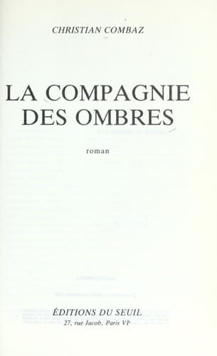 Tapa de La compagnie des ombres