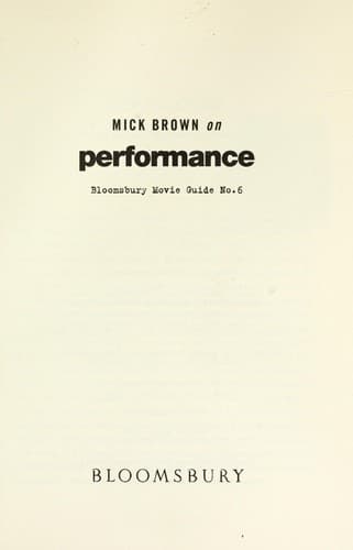Tapa de Mick Brown on Performance