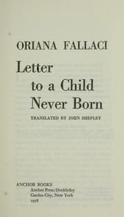 Tapa de Letter to a child never born