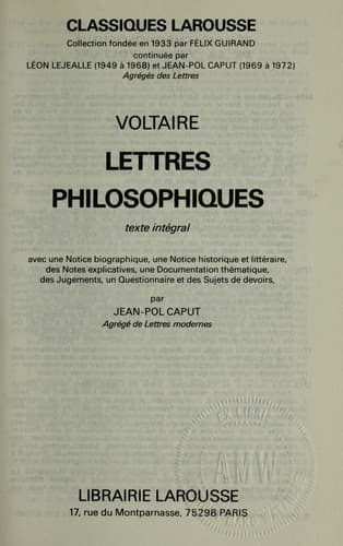 Tapa de Lettres philosophiques