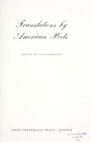 Tapa de Translations by American poets