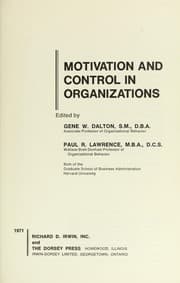 Tapa de Motivation and control in organizations