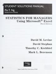 Tapa de Student Solutions Manual for "Statistics for Managers Using Microsoft Excel (3rd Edition)"