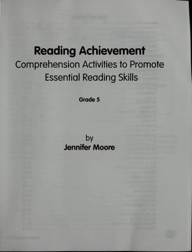 Tapa de Reading Achievement Grade 5