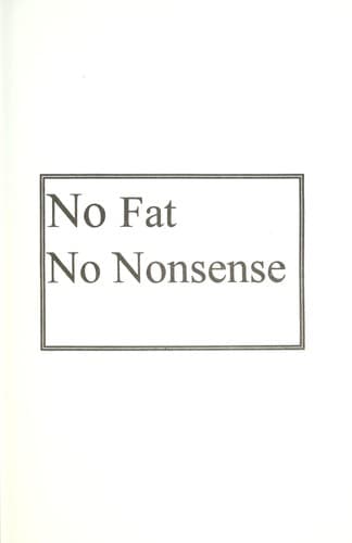 Tapa de No fat no nonsense