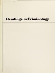 Tapa de Readings in criminology