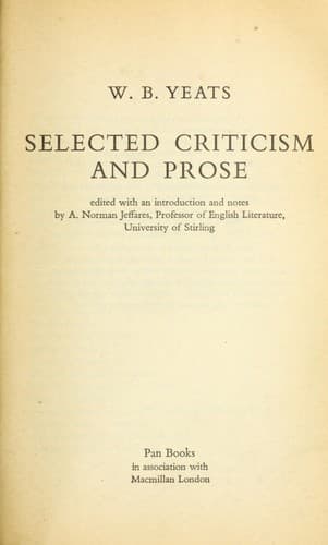 Tapa de Selected criticism and prose