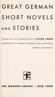 Tapa de Great German short novels and stories