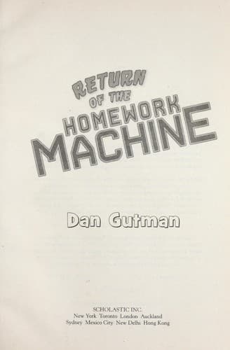 Tapa de Return of the homework machine