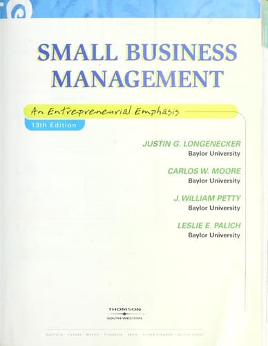 Tapa de Small Business Management