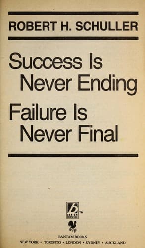 Tapa de Success is never ending, failure is never final