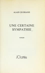 Tapa de Une certaine sympathie