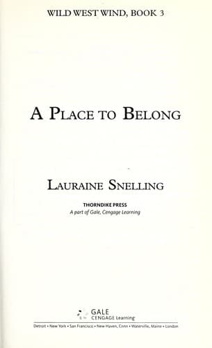 Tapa de A place to belong
