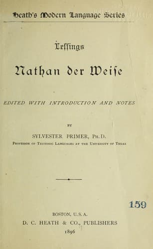 Tapa de Lessings Nathan der Weise