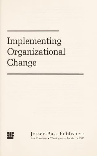Tapa de Implementing organizational change