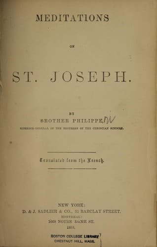 Tapa de Meditations on St. Joseph
